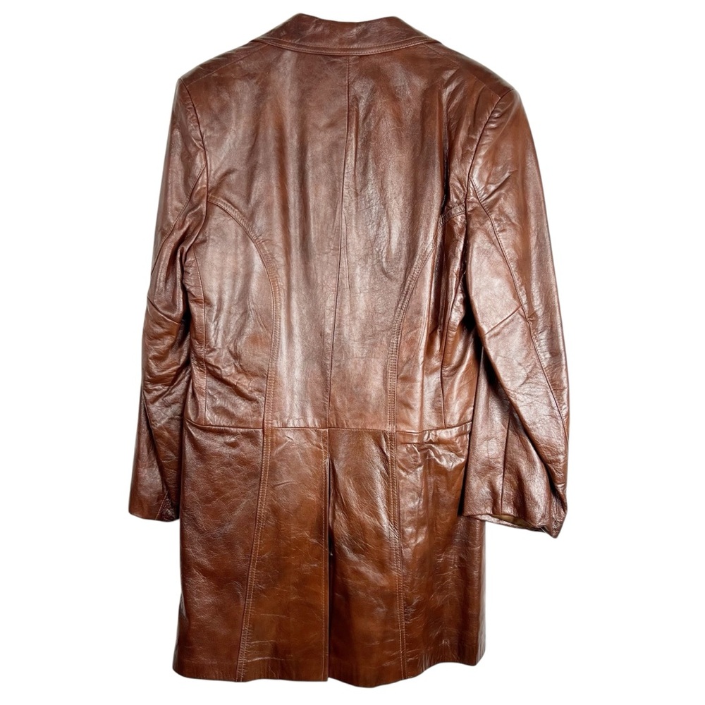 VINTAGE CABRETTA GRAIS Angel Skin 40 Men's Smooth Brown Leather Blazer Coat - Picture 8 of 10